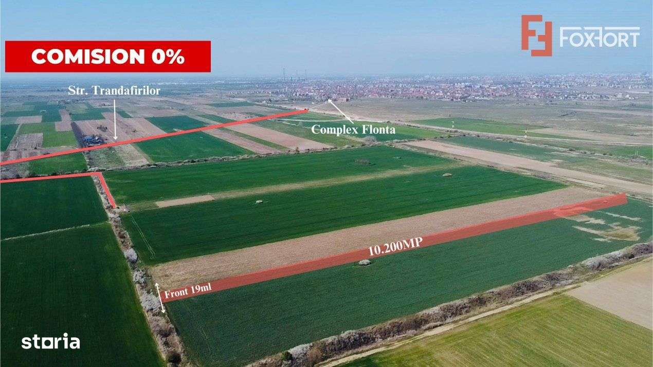 COMISION 0% Teren Extravilan 10.200 mp, Front 19ml, Giroc - Imagine principală: 2/3