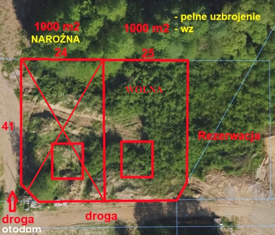 Zalesiany 4 działki - została ostatnia pow. 1000 m2-2