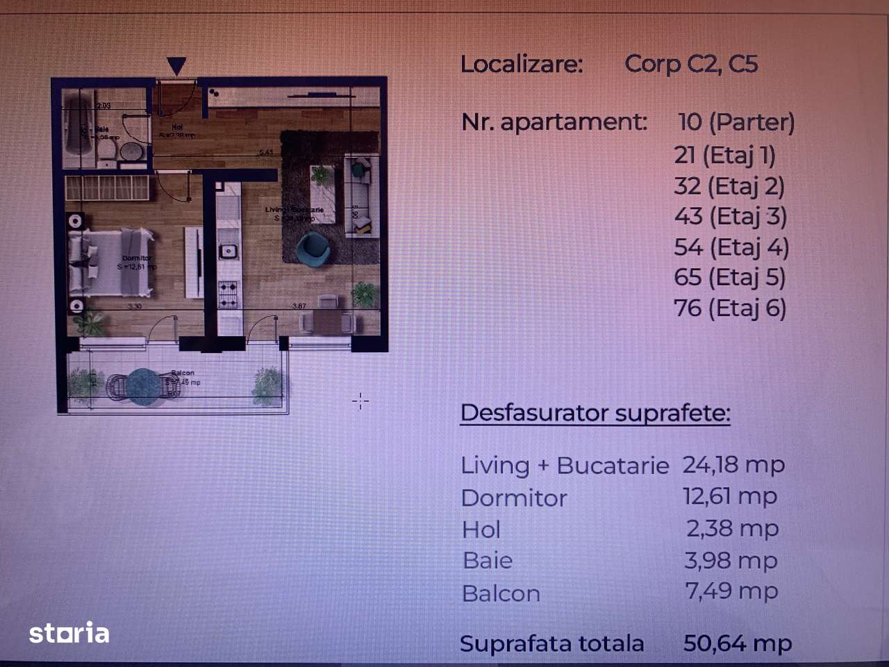 Apartament 2 camere, bloc nou, metrou Berceni - 450 metri - Imagine principală: 5/5