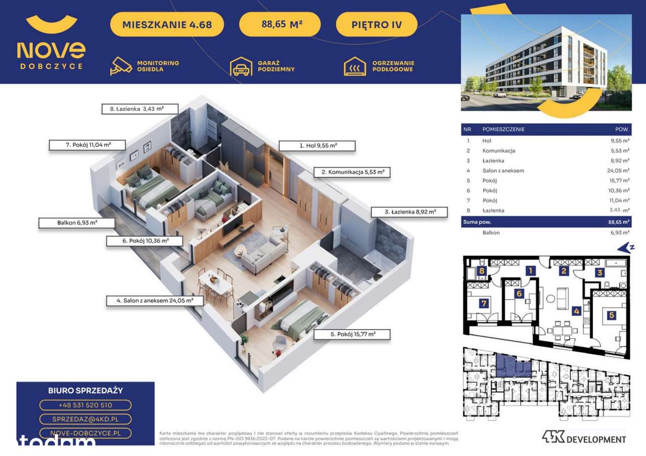 Nove Dobczyce | mieszkanie 4-pok. | 68 - Pełny obrazek: 2/7