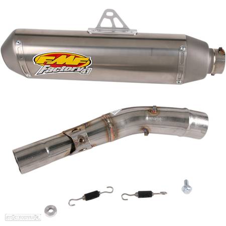 ponteira de escape fmf factory 4.1 slip-on muffler stainless steel & titanium natural honda crf 450 - 1