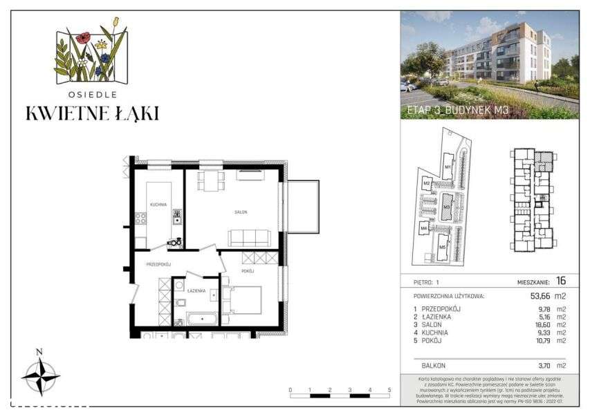 2-pokojowe mieszkanie 53m2 Bez Prowizji - Pełny obrazek: 2/6
