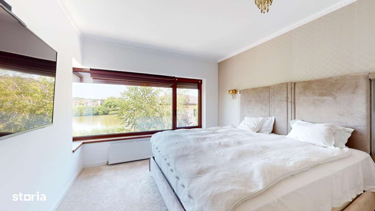 Imobil de lux pe malul lacului cu ponton, complet mobilat si utilat-14