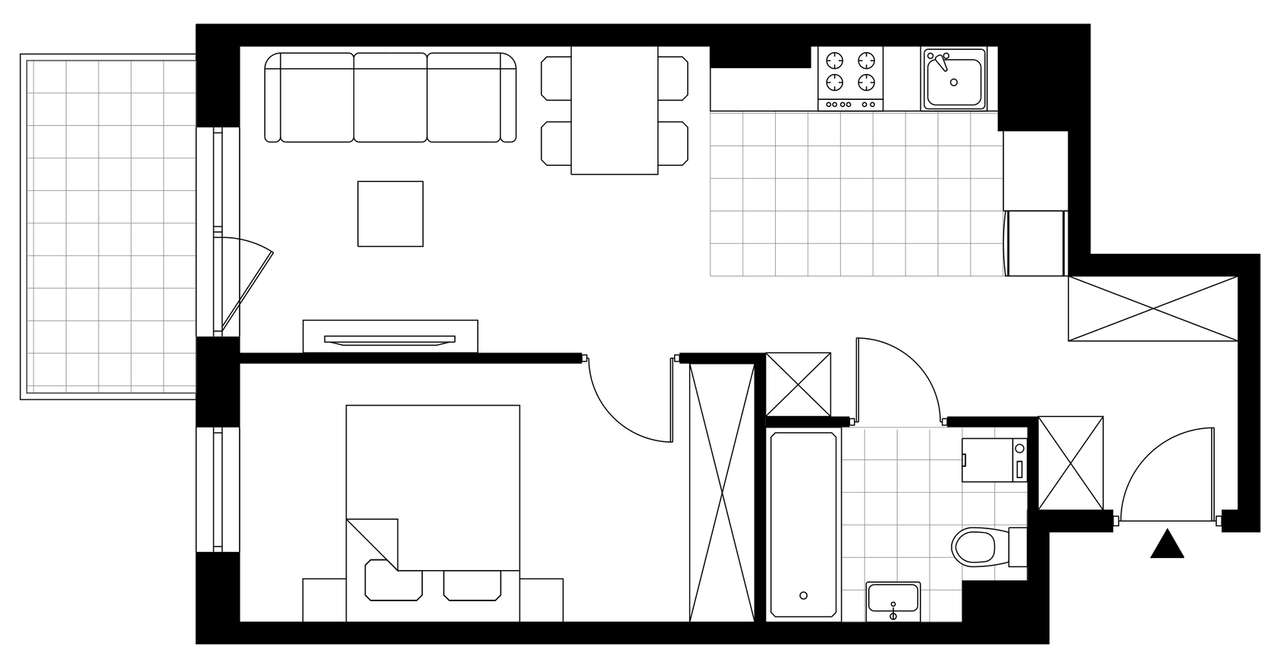 2-pokojowe mieszkanie 43m2 + balkon Bez Prowizji - Pełny obrazek: 3/8