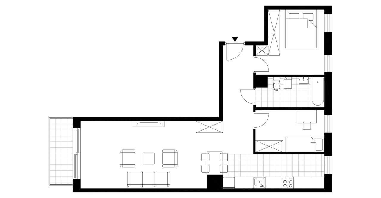 3-pokojowe mieszkanie 68m2 + balkon - Pełny obrazek: 3/8