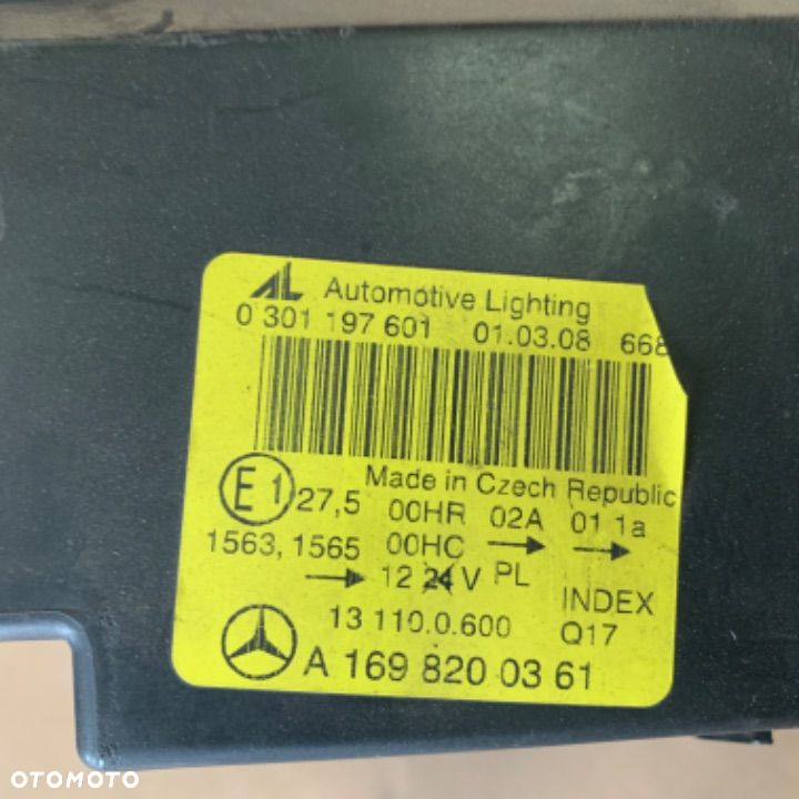 MERCEDES A 169 lampa lewa h7 przód szkło - 8