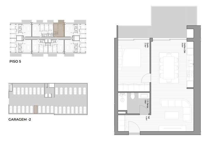 Apartamento T1 novo com varanda e garagem-7