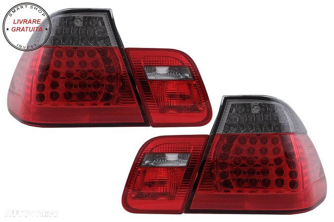 Stopuri LED BMW Seria 3 E46 Limousine 4 usi (09.2001-03.2005) Rosu Fumuriu- livrare gratuita - 9