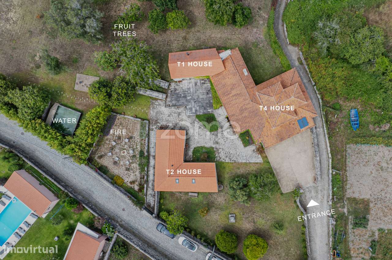 Quinta T7 com 3 casas autónomas T1, T2 e T4 em Âncora, Caminha - Grande imagem: 4/54
