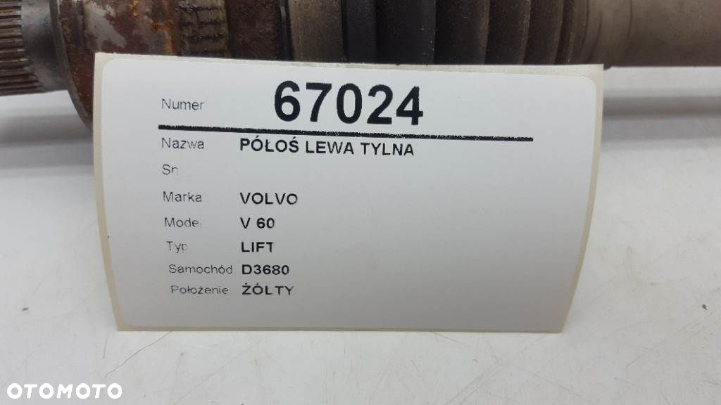 PÓŁOŚ LEWA TYŁ VOLVO V 60 I LIFT AWD 3.0 T BENZYNA - 4