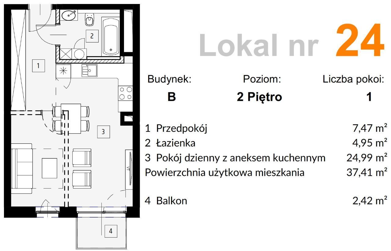 OSTRAWSKA 1 – kawalerka z balkonem.