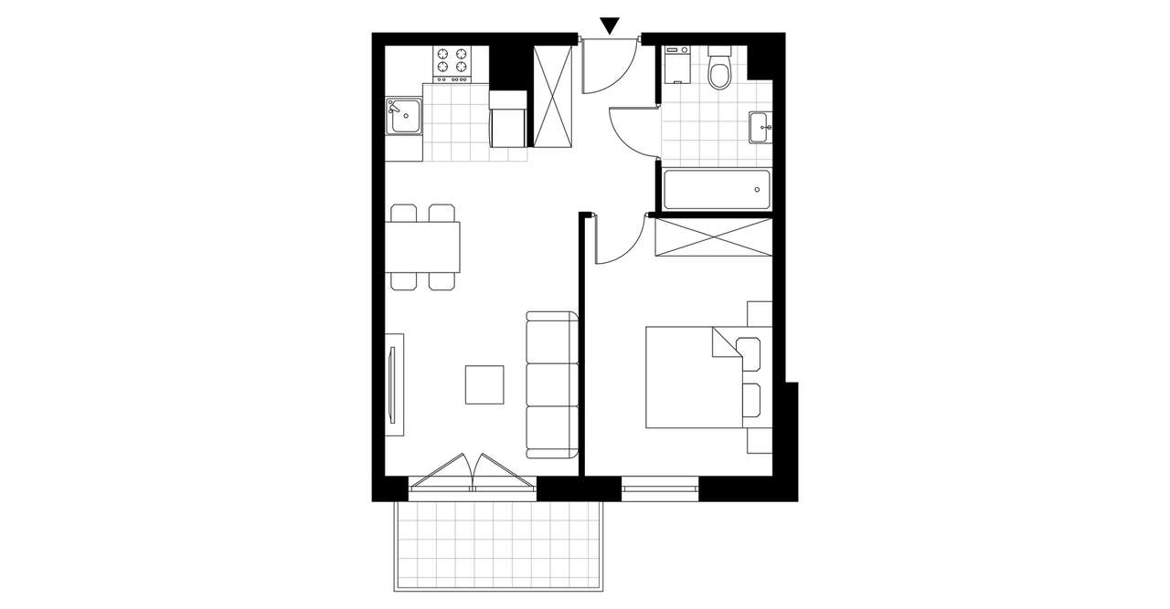 2-pokojowe mieszkanie 39m2 + balkon - Pełny obrazek: 4/9