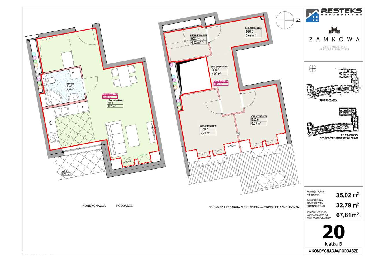 Kamienica Zamkowa | mieszkanie B_20 - Pełny obrazek: 2/6