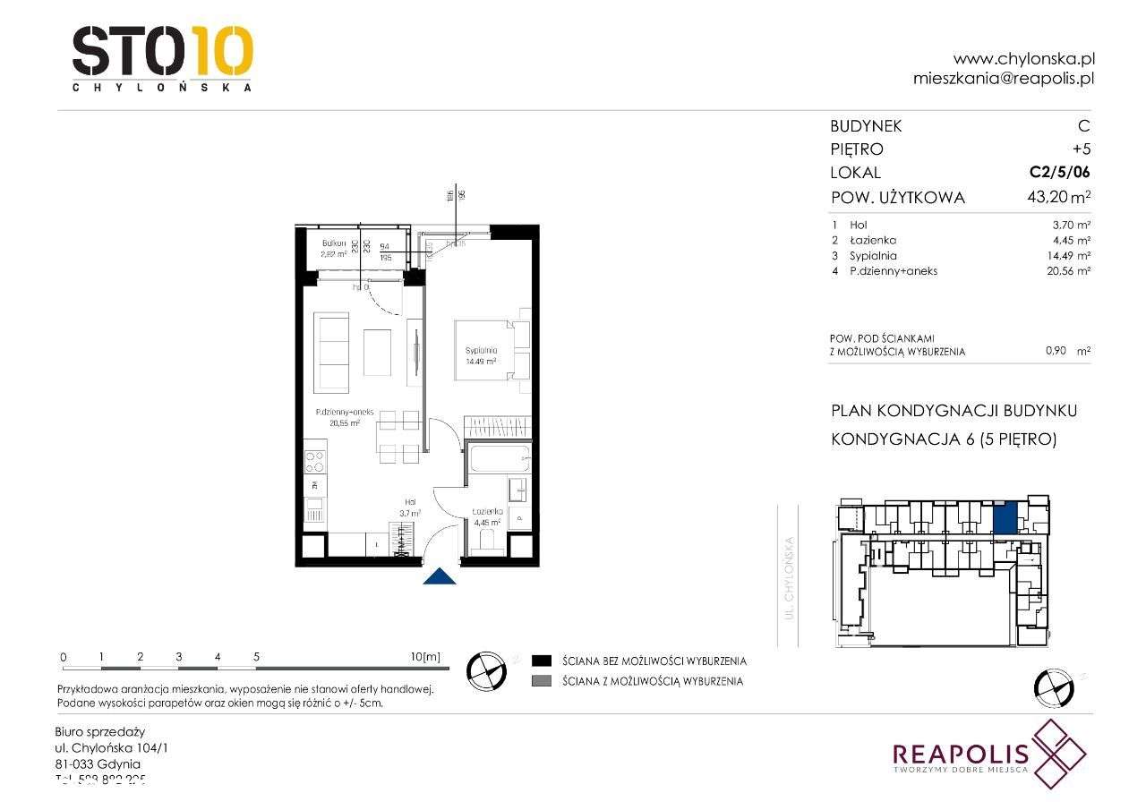 STO10 Chylońska | mieszkanie 2-pok. | C2/5/06 - Pełny obrazek: 2/9