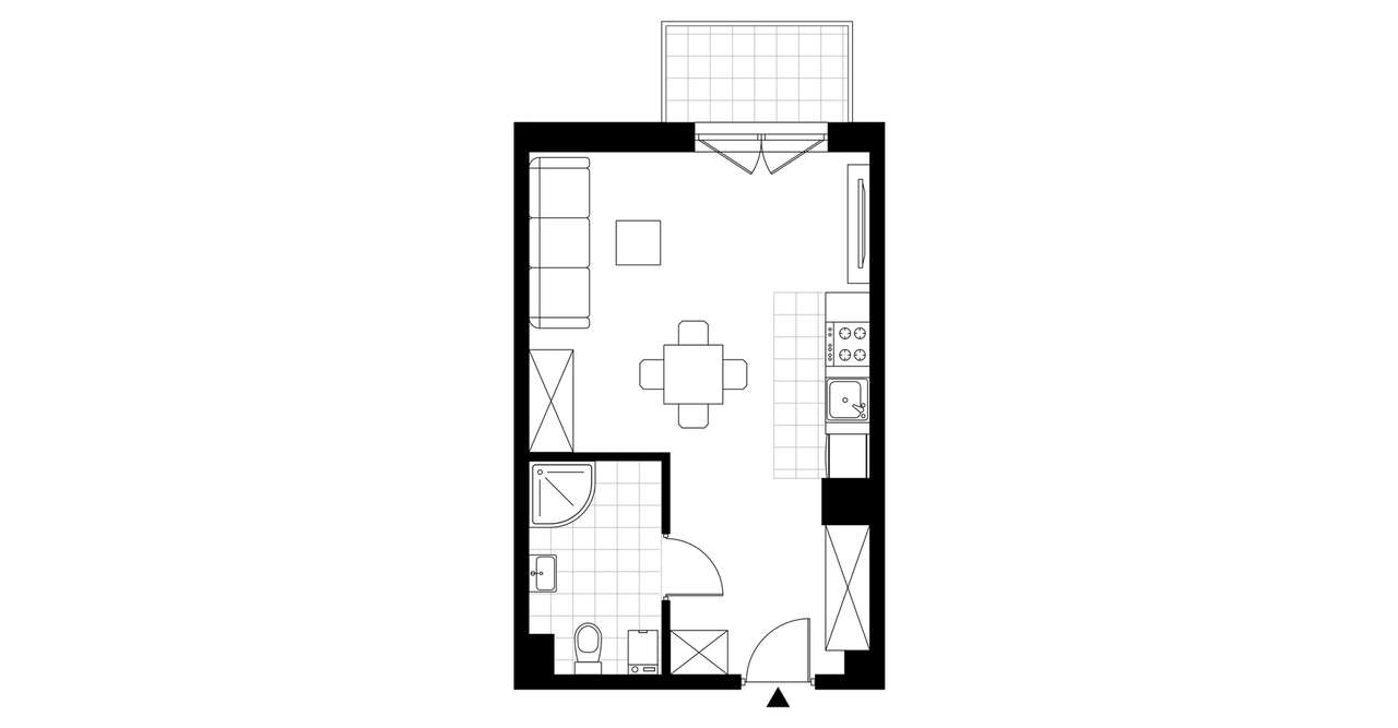 1-pokojowe mieszkanie 30m2 + balkon Bezpośrednio - Pełny obrazek: 4/9
