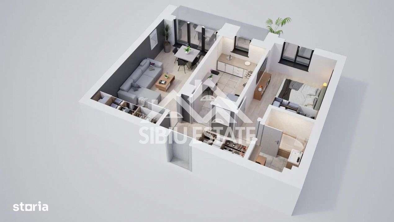 Un apartament modern cu 2 camere și terasă - Imagine principală: 4/5