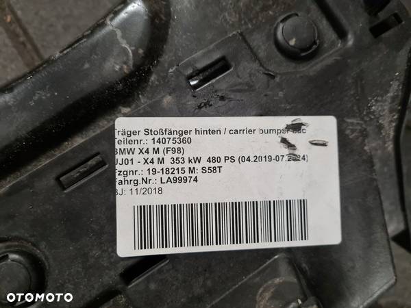 BMW X4 G02 BELKA ZDERZAKA TYŁ SMART OPENER 7391042 M-PAKIET - 5