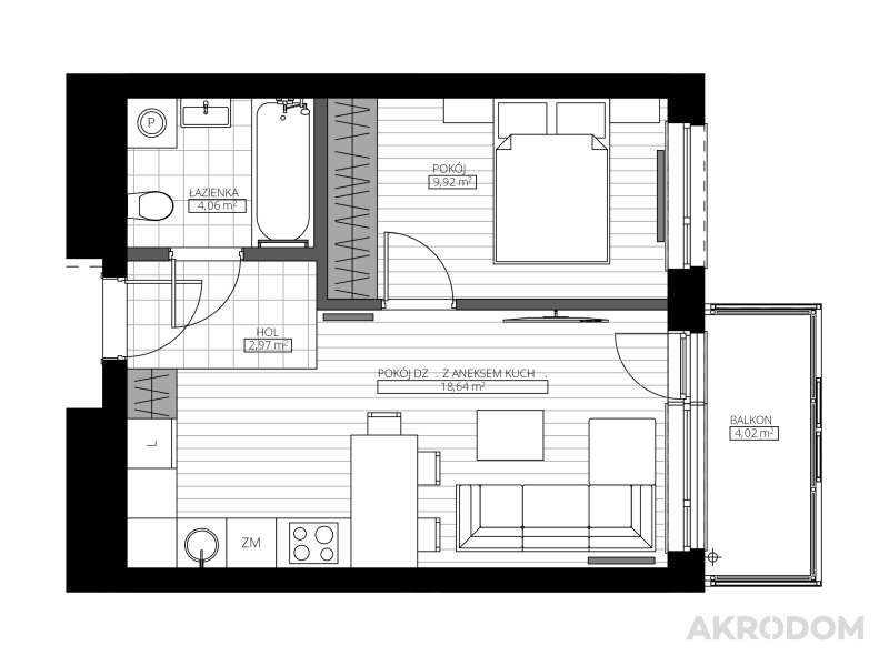 IDEALNE NA START !!! MIŁA PARK !!! ==>2 pokoje 35 m2<==-1