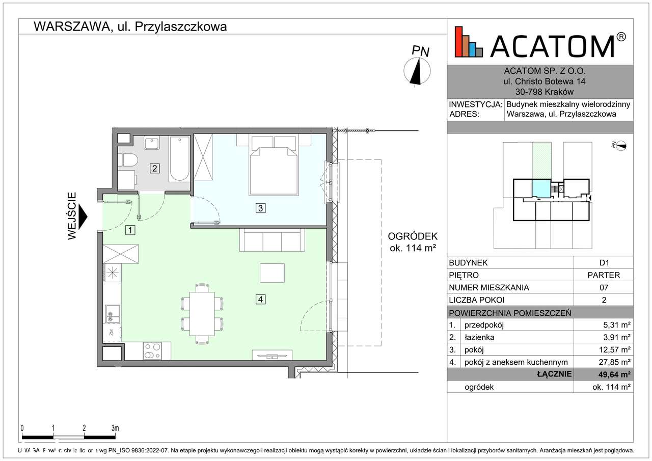 Wawer Go 2.0 | mieszkanie 2-pok. | D1_M07 - Pełny obrazek: 2/7