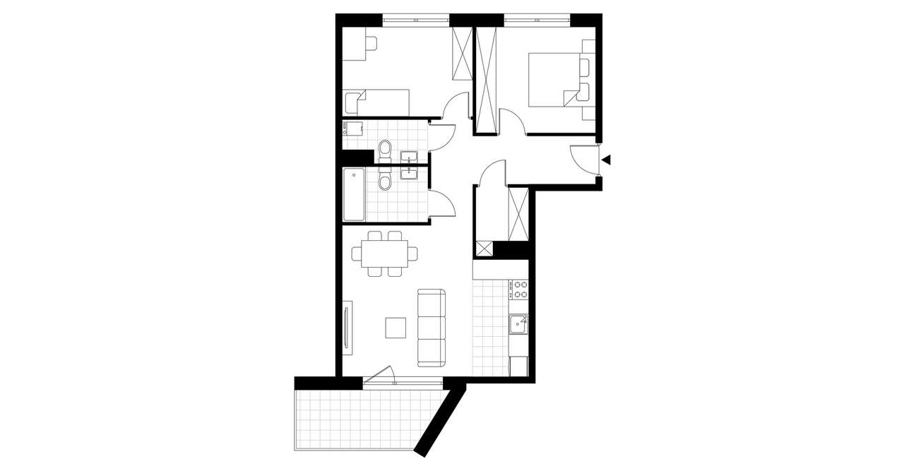 3-pokojowe mieszkanie 66m2 + balkon - Pełny obrazek: 3/8