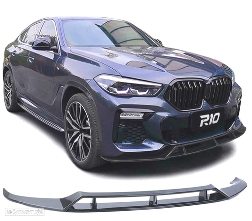 SPOILER LIP PARA BMW X6 G06 19- LOOK M PERFORMANCE PRETO BRILHANTE - 1