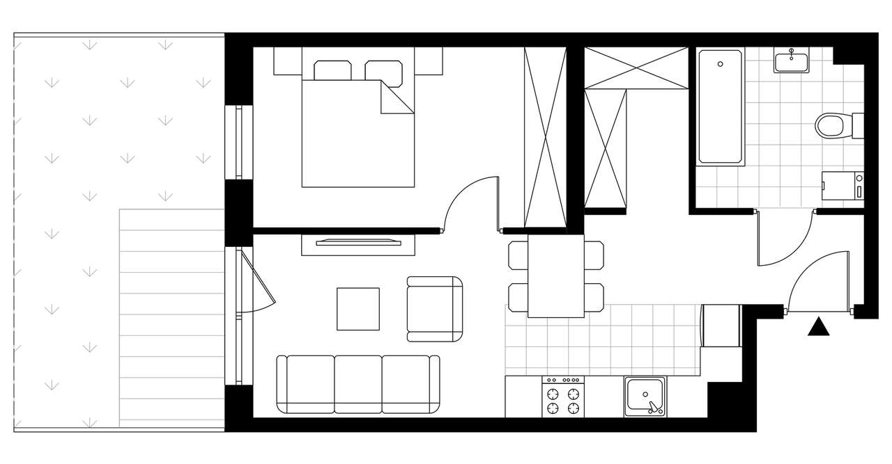 2-pokojowe mieszkanie 39m2 + ogródek Bez Prowizji - Pełny obrazek: 3/8