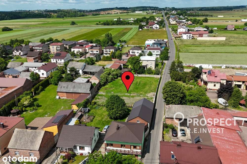 Działka 1600 m² Żelisławice, media, asfalt, WZ-6