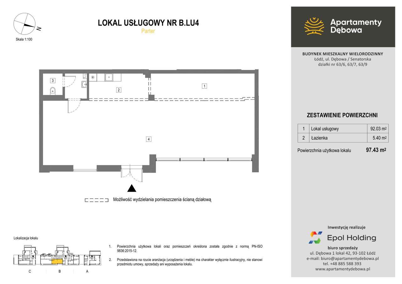 Gotowy lokal użytkowy ok 97 m2 Górna -Górniak - od dewelopera