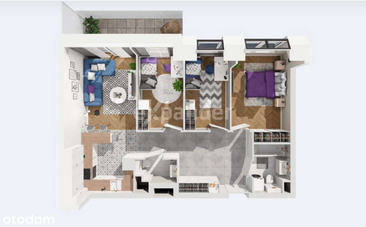 Ustawne mieszkanie 67m2 od zachodniej strony. - Pełny obrazek: 2/7