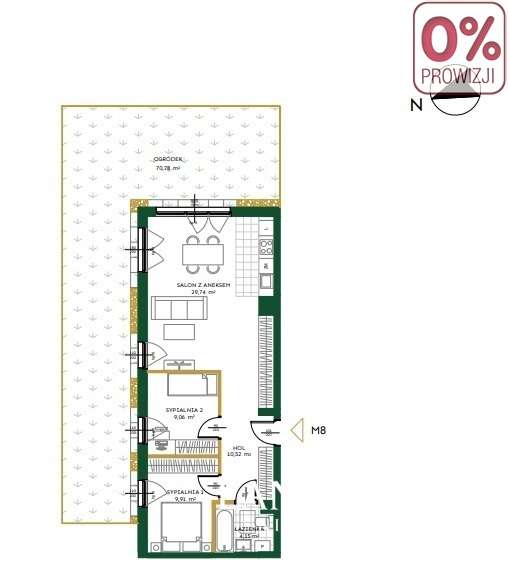 Nowe M3, umeblowane, z ogródkiem-13