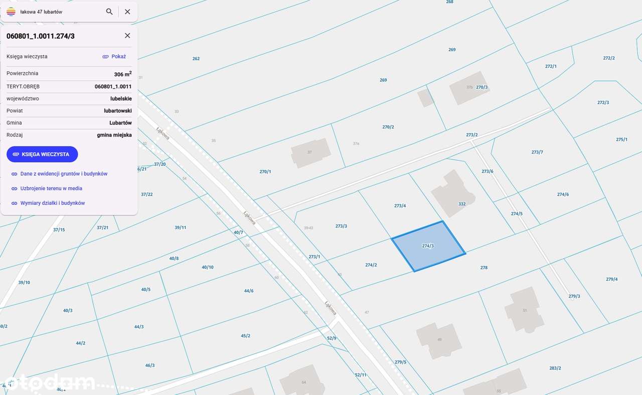 Lubartów działka budowlana ul. Łąkowa 47 - Pełny obrazek: 5/5