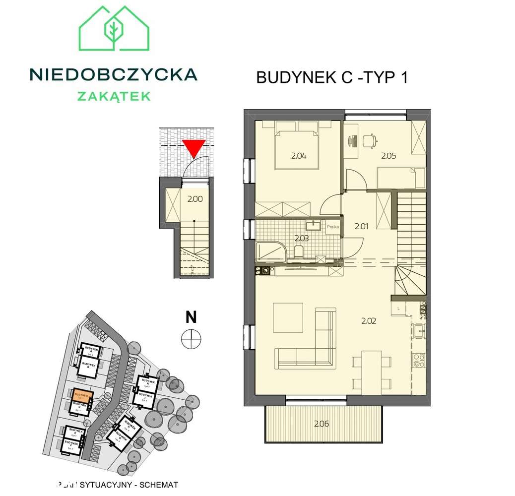 M4 76,6 m² z balkonem i prywatnym skwerem | Niedobczycka Zakątek-1