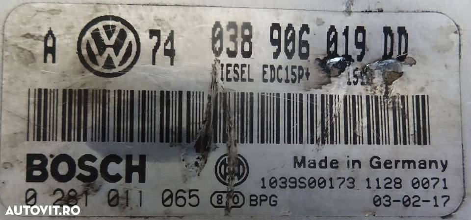 Calculator motor Volkswagen Bora / Golf 4 1.9 TDI - 2