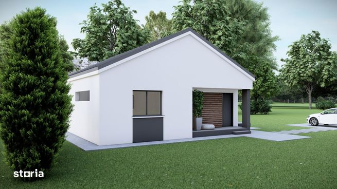 Casa individuală parter || 3 camere 2 băi + dressing || teren 353mp-0