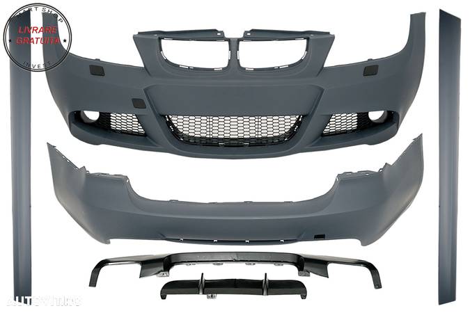 Kit Exterior BMW Seria 3 E90 (2005-2008) M-Technik Design cu Praguri Laterale- livrare gratuita - 1