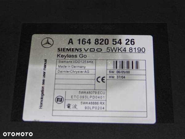 ML GL W164 MODUL KEYLESS GO 1648205426 - 4