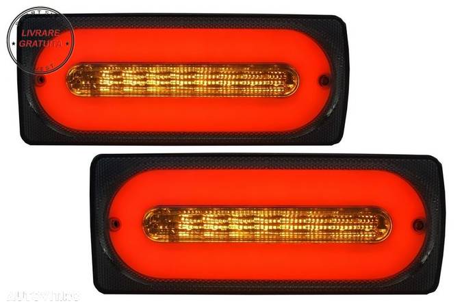 Stopuri Full LED Fumurii cu Bandouri Laterale Carbon Mercedes W463 G-Class (1989-2- livrare gratuita - 2