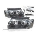 CONJUNTO DE FARÓIS PARA VOLKSWAGEN VW PASSAT 3B 96-00 ANGEL EYES PRETOS - 1