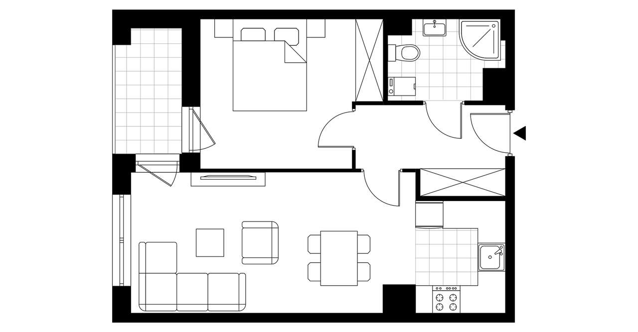 2-pokojowe mieszkanie 44m2 + balkon Bez Prowizji - Pełny obrazek: 3/8