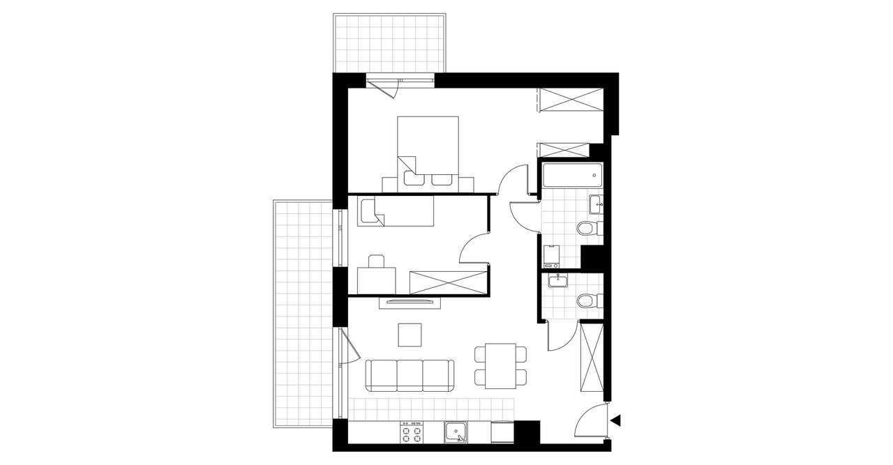 3-pokojowe mieszkanie 59m2 + 2 balkony - Pełny obrazek: 3/8
