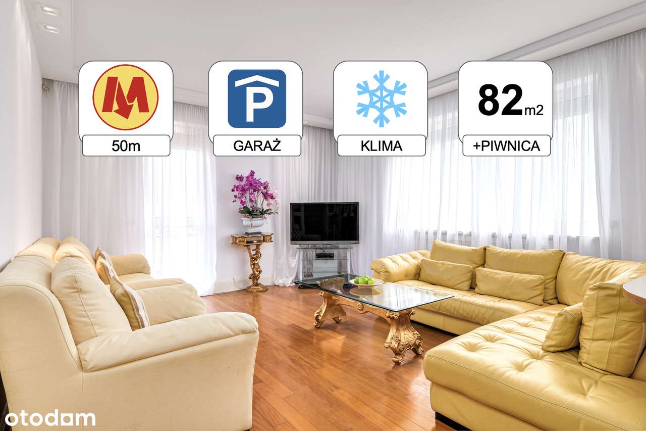 82m2 / 3-pokojowe / AC / Garaż / Piwnica / Metro 50m / Park-19