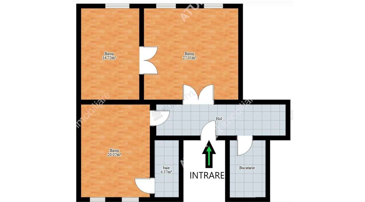 Spatiu birouri renovat cu 3 camere la parter pe Bld.Victoriei Sibiu - Imagine principală: 4/11
