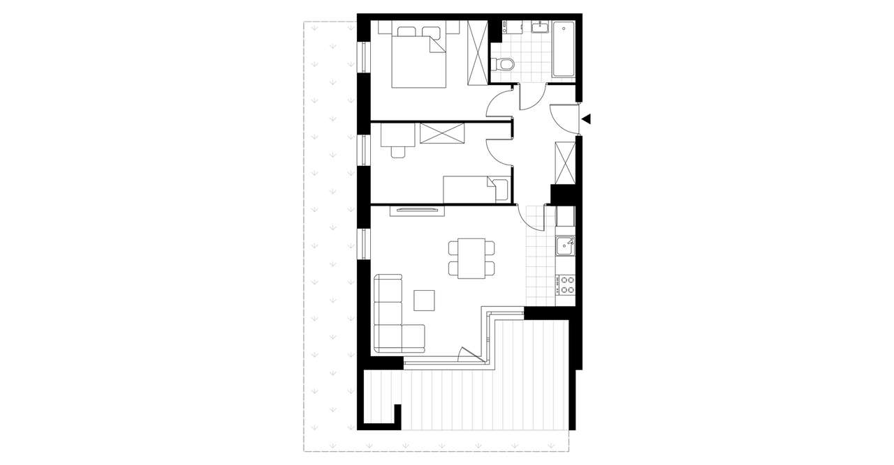 3-pokojowe mieszkanie 53m2 + ogródek - Pełny obrazek: 4/7