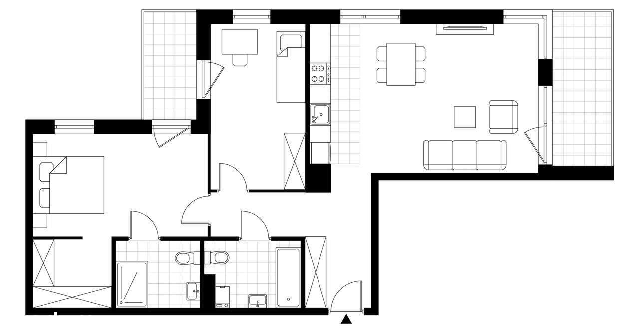 3-pokojowe mieszkanie 77m2 + 2 balkony - Pełny obrazek: 3/8