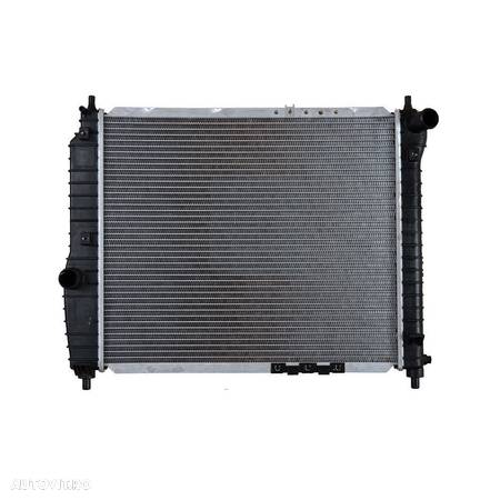 Radiator racire Chevrolet Aveo (T200) 01.2004-05.2008, Daewoo Kalos, 08.2002-05.2008, Motorizare 1,2 53kw; 1,4 61kw Benzina, tip climatizare Cu/fara AC, cutie Manuala, dimensiune 480x415x23mm, Cu lipire fa - 1