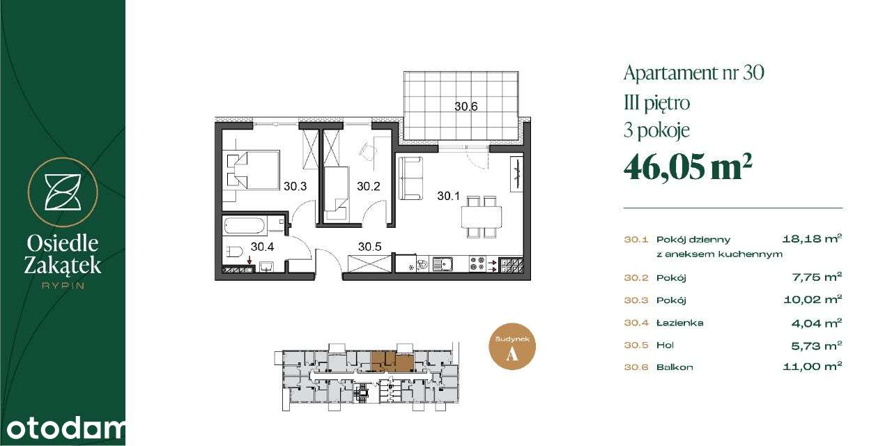 Osiedle Zakątek funkcjonalne mieszkanie M30 - Pełny obrazek: 2/7