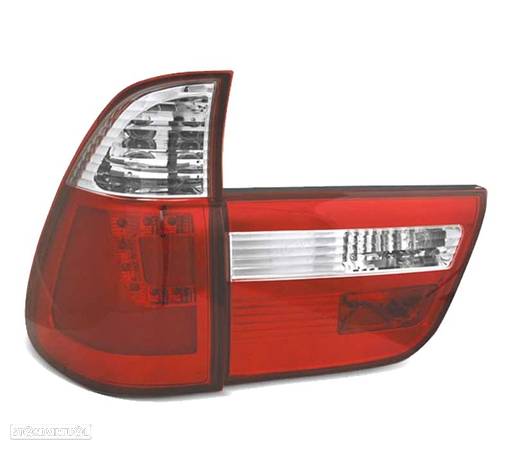 FAROLINS TRASEIROS PARA BMW X5 E53 99-03 LED VERMELHO BRANCO - 4