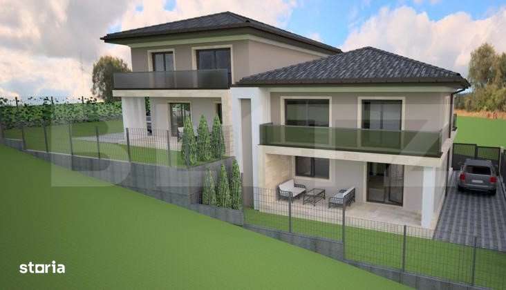 Casa cuplata, finalizata, 150mp, 4 dormitoare, 4 bai, demisol, Luna de - Imagine principală: 1/4