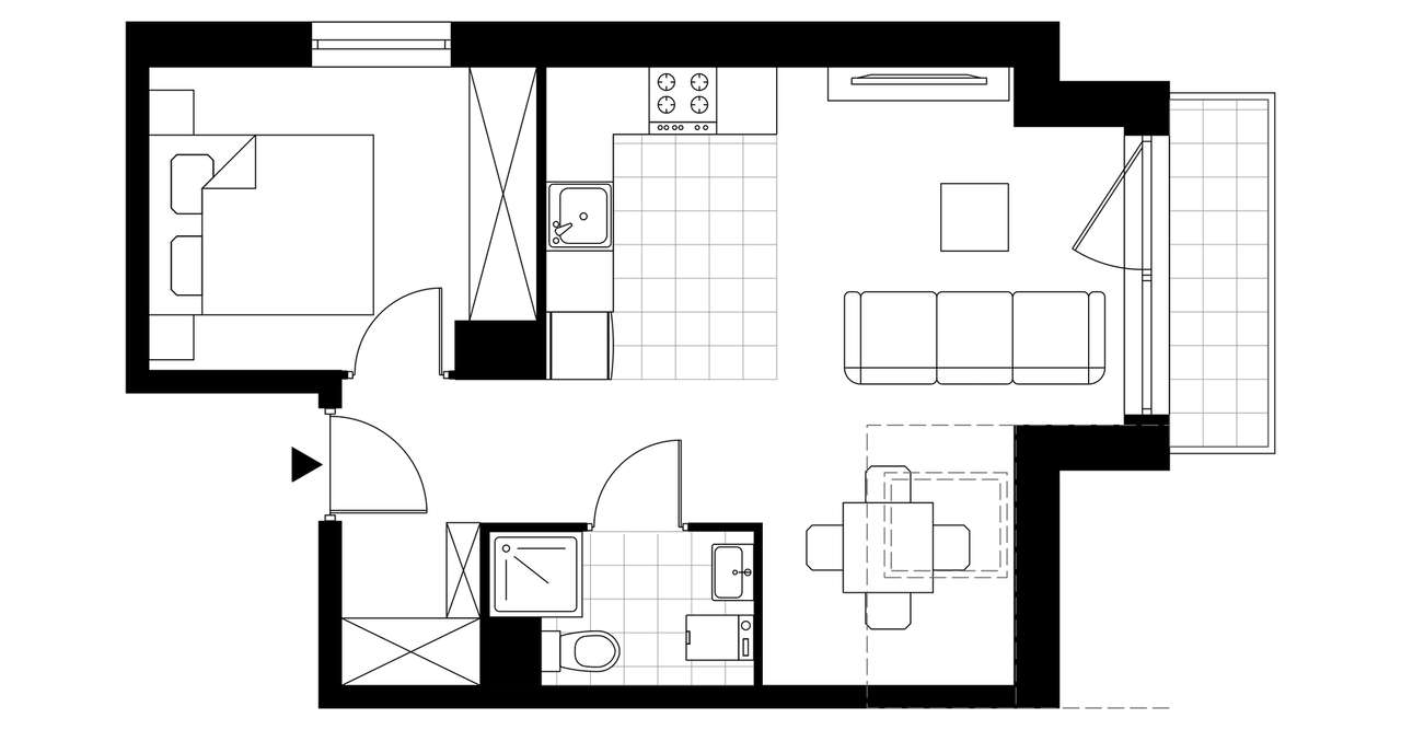 Pod Jeleniami | mieszkanie 2-pok. | A1.4/9 - Pełny obrazek: 4/9