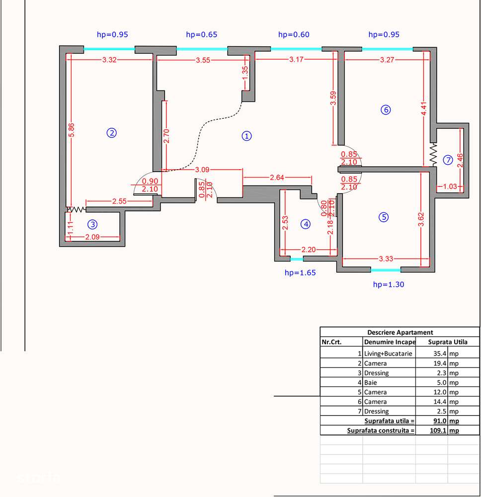 Apartament cu 4 camere - zona Centrala - Bvd Decebal - IMOBIHOR-7